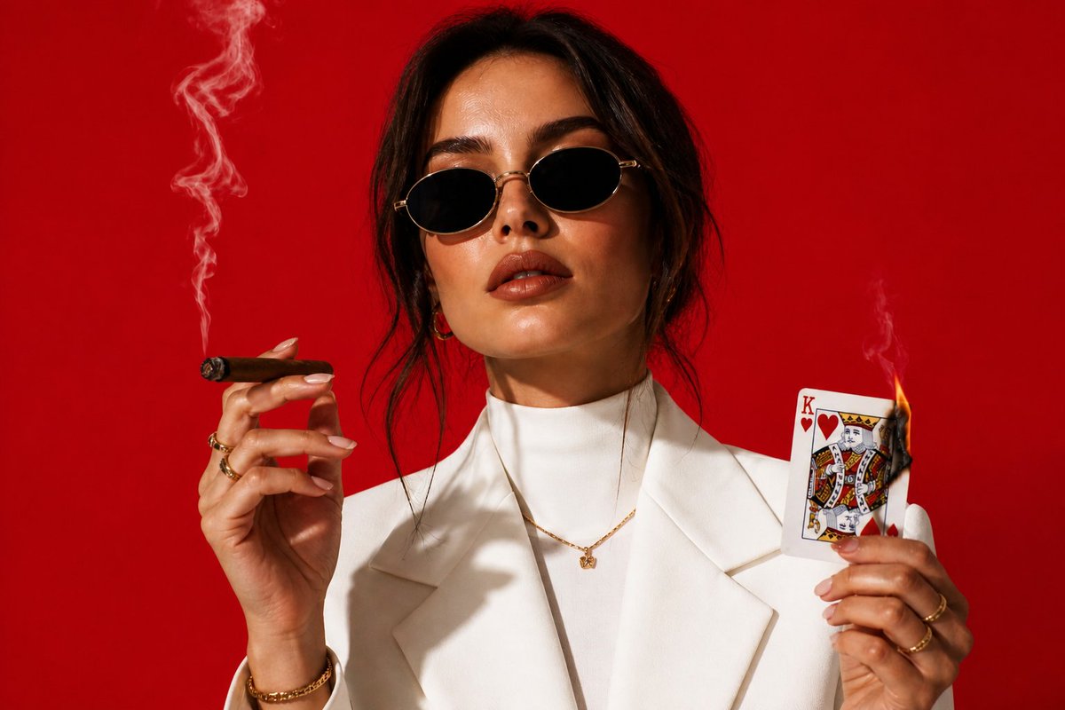 AI Prompt for High-Fashion Cigar Portrait Generation