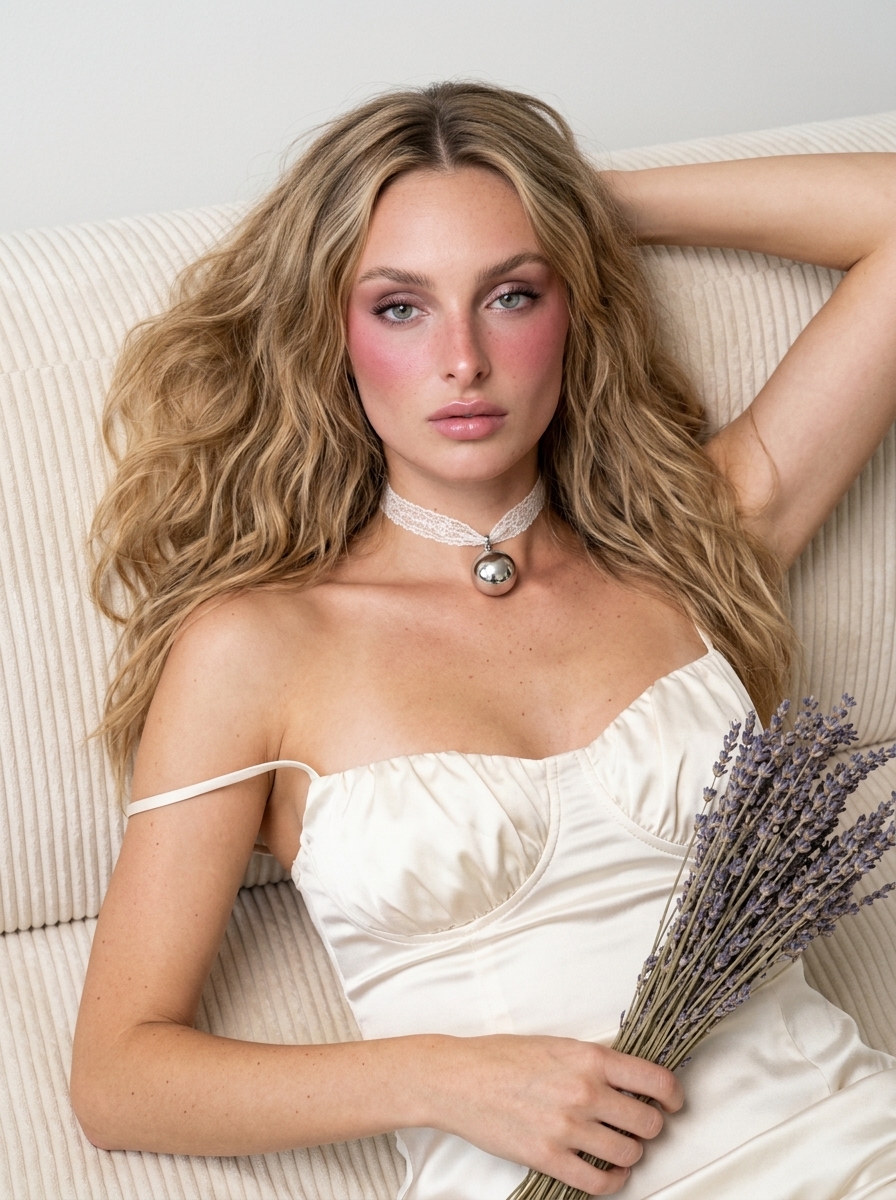 AI Prompt for High-Fashion Editorial Portrait with Silk-Satin Mini Dress