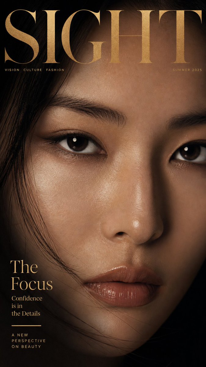 AI Prompt for High-Fashion Magazine Cover with Black-and-Gold Ascetic