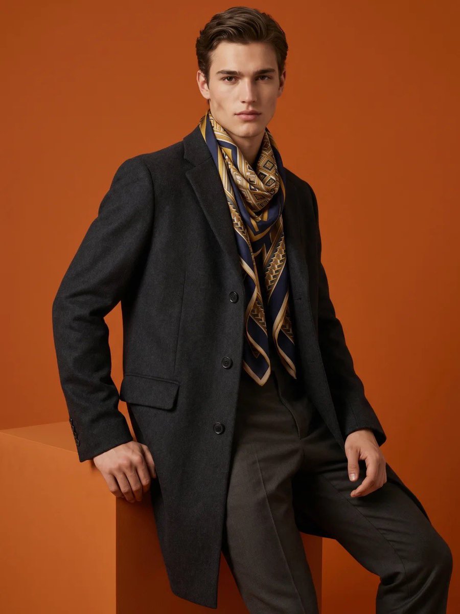 AI Prompt for High-Fashion Male Editorial Portrait with Sharp Textures and Studio Lighting