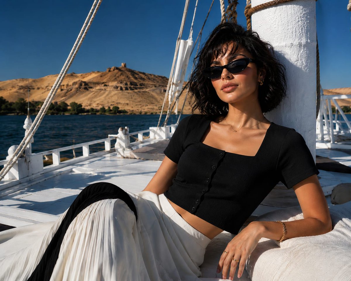 AI Prompt for High-Fashion Photography on the Nile River