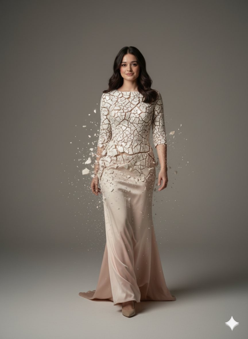 AI Prompt for High-Fashion Porcelain Transformation Portrait Photography