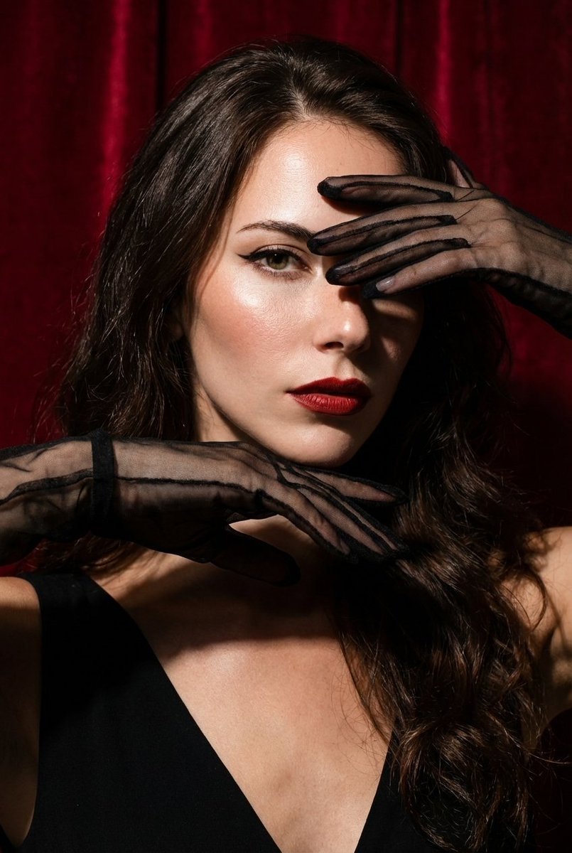 AI Prompt for High-Fashion Portrait with Editorial Dramatic Hand Pose