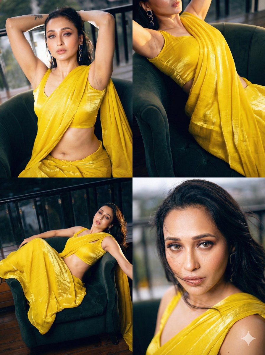 AI Prompt for High-Fashion Saree Collage Generation