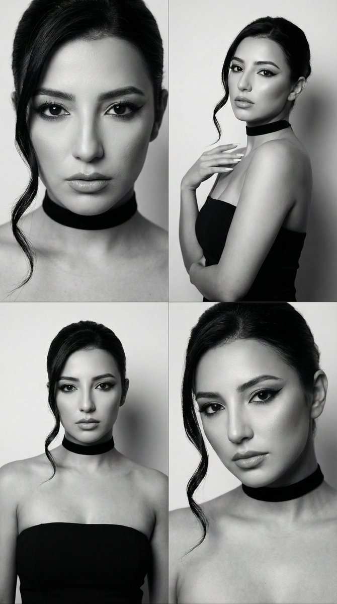 AI Prompt for High-Quality Fashion Editorial Contact Sheet Photos in Black and White