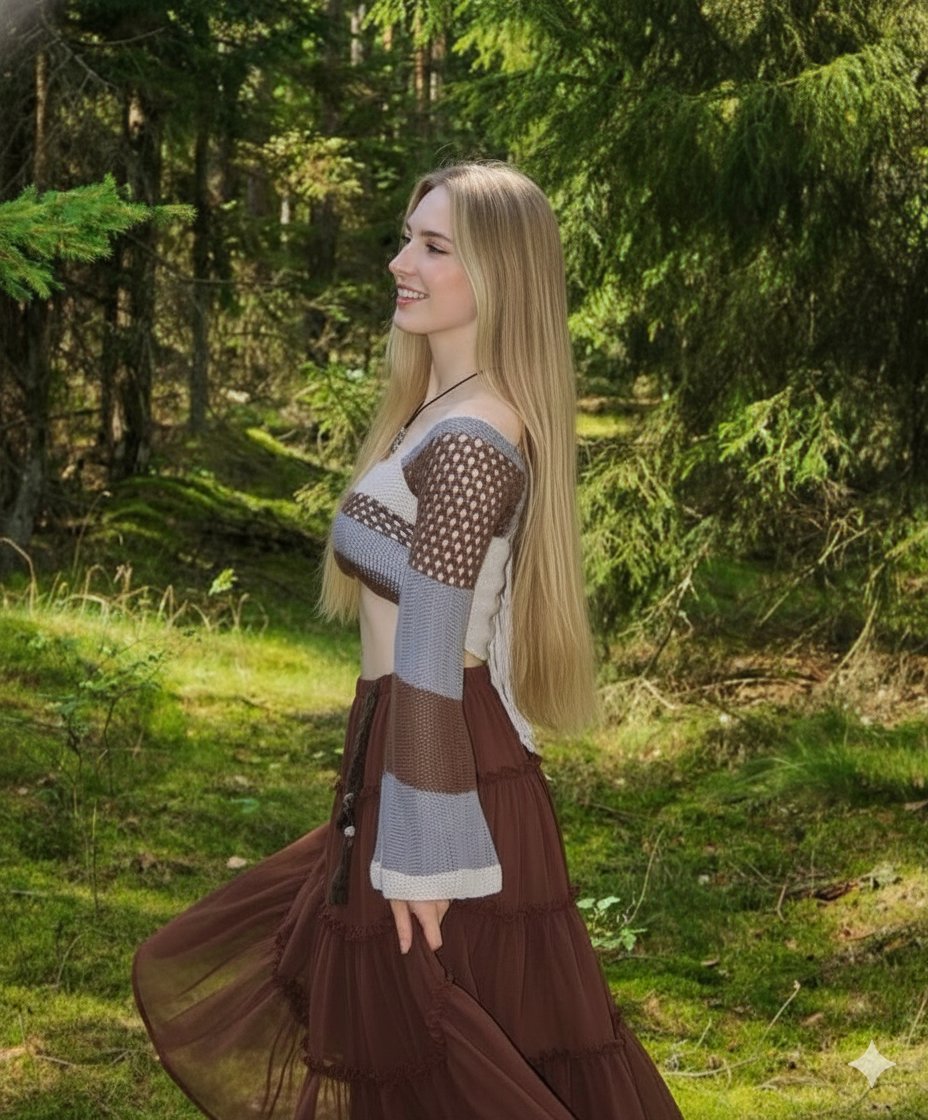 AI Prompt for High-Res Boho Editorial Portrait in Nature