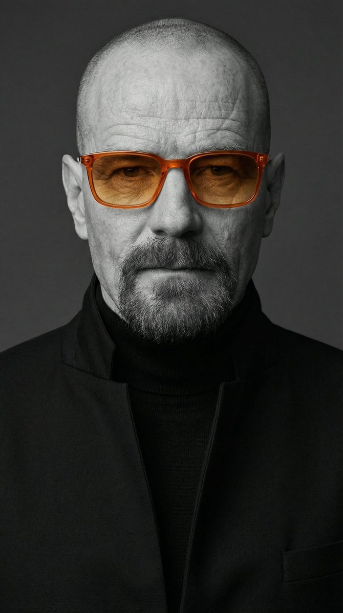 AI Prompt for High-Resolution Monochrome Studio Portrait with Selective Color