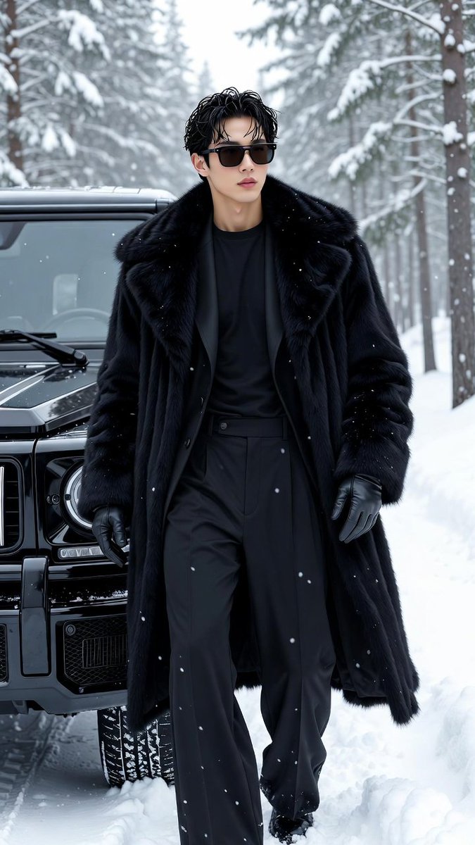 AI Prompt for Highly Realistic Winter Portrait with Luxury Vehicle