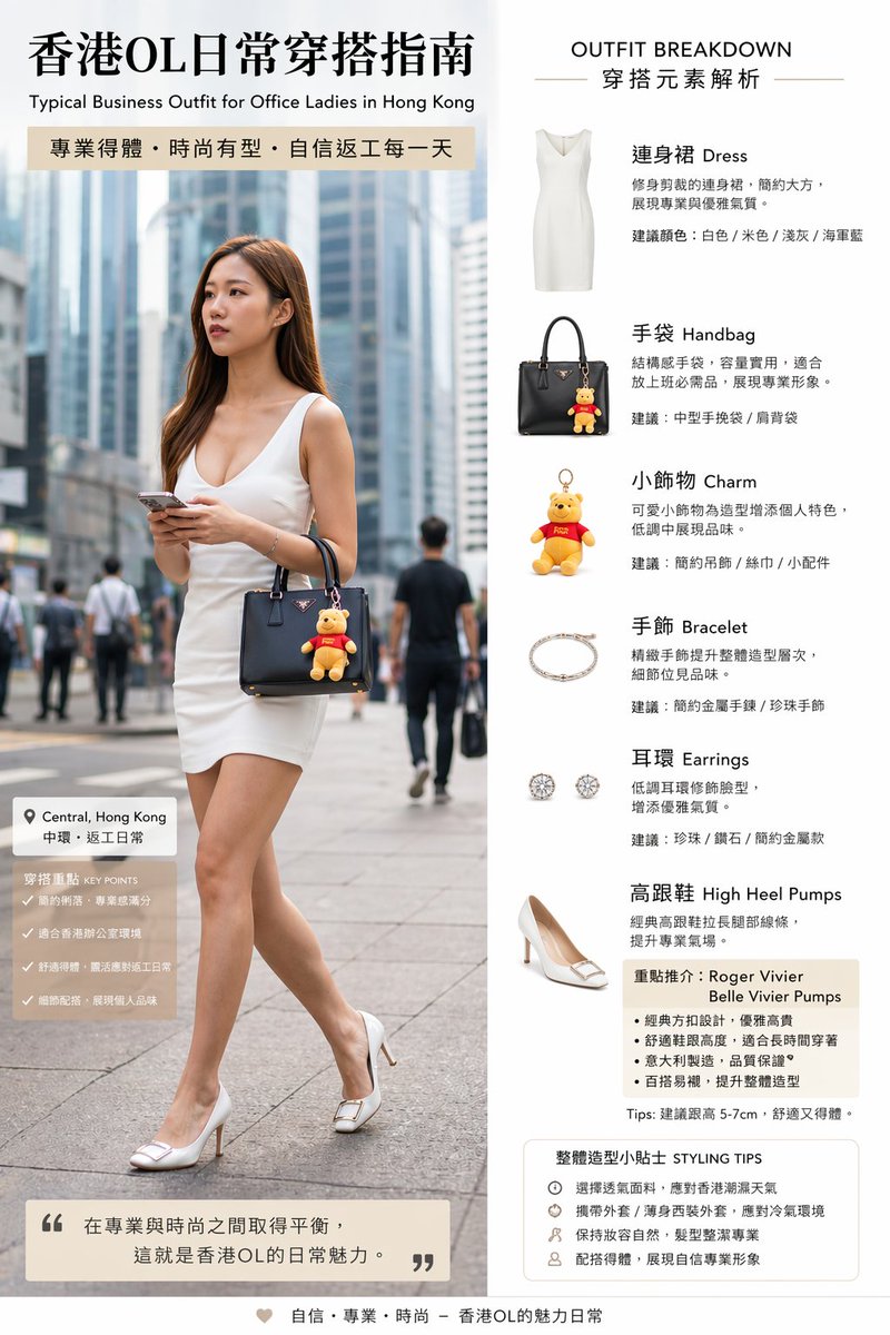 AI Prompt for Hong Kong Office Lady Outfit Graphic