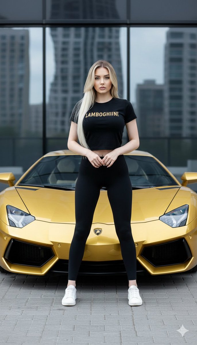 AI Prompt for Hyper-Realistic Fashion Photo of Gold Lamborghini