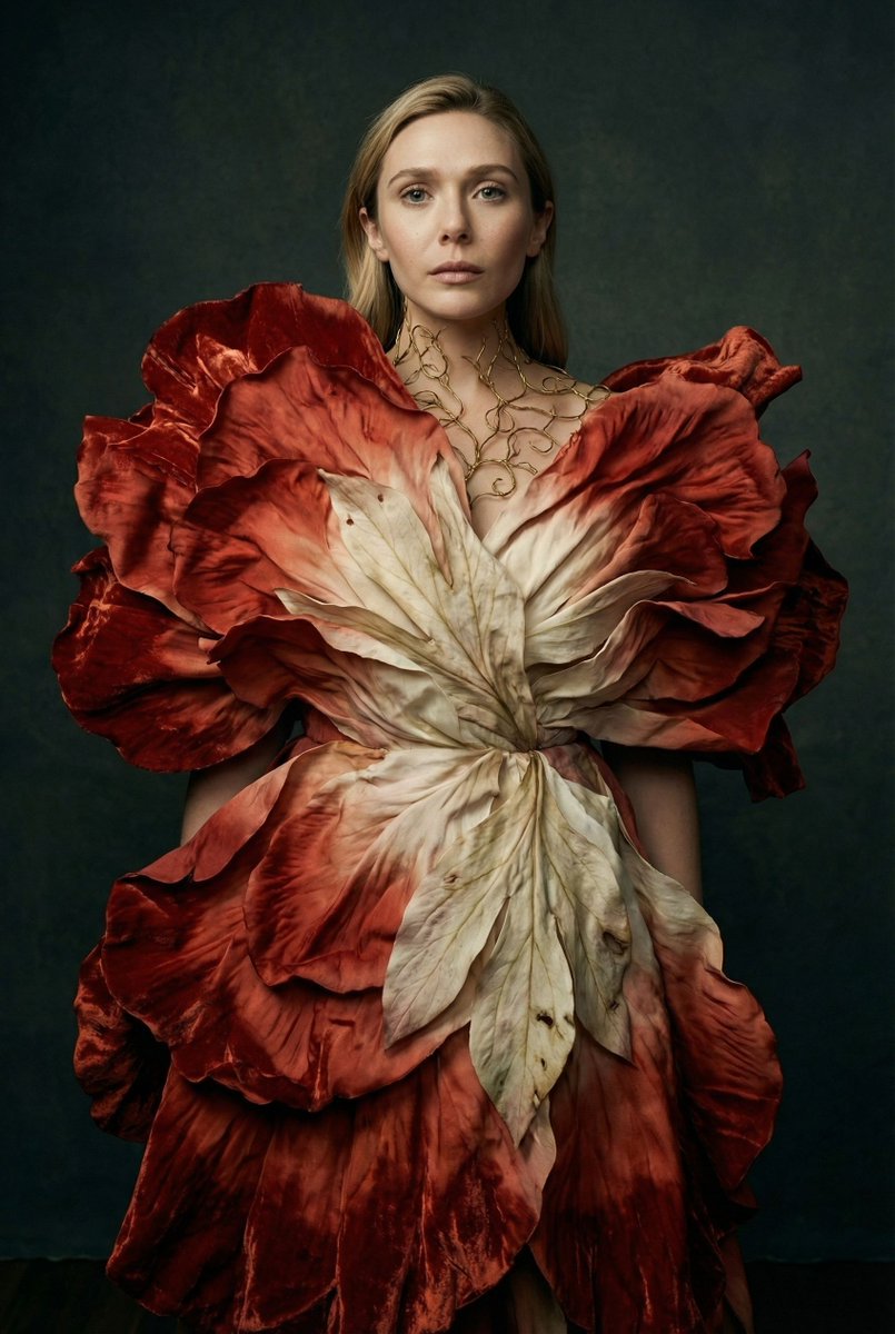 AI Prompt for Hyper-realistic Fashion Portrait of Floral Sculpture