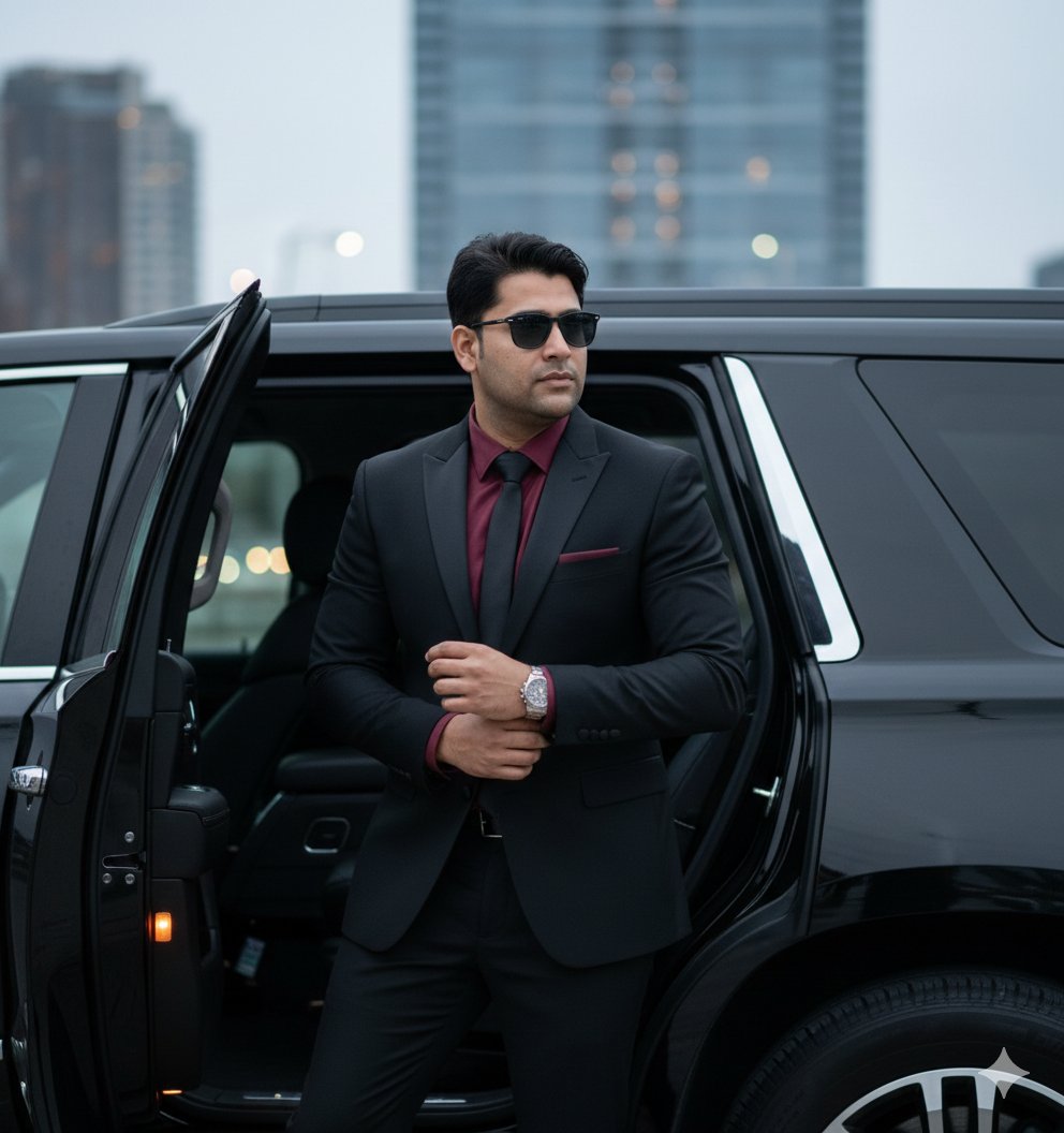 AI Prompt for Hyper-Realistic Indian Male Portrait in Luxury Car