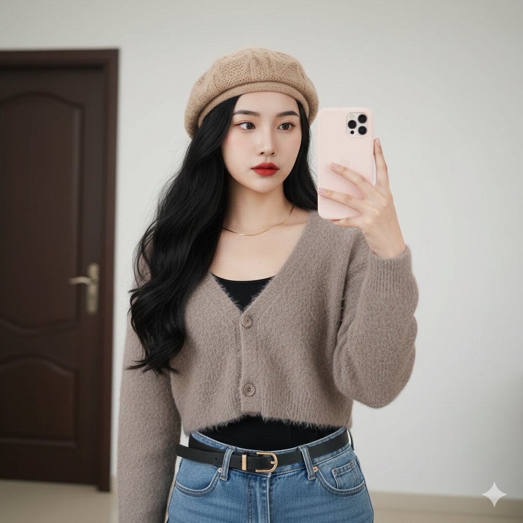 AI Prompt for Hyper-Realistic Minimalist Mirror Selfie