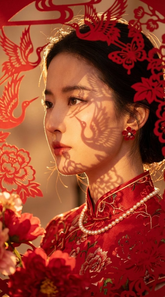 AI Prompt for Hyper-Realistic New Chinese Style Portrait with Gobo Lighting