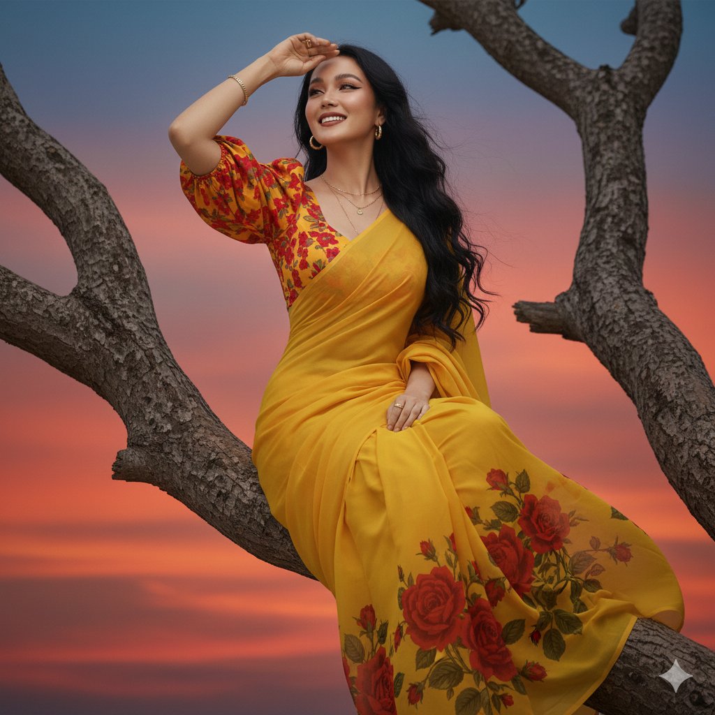 AI Prompt for Hyper-Realistic Portrait of Woman in Saree