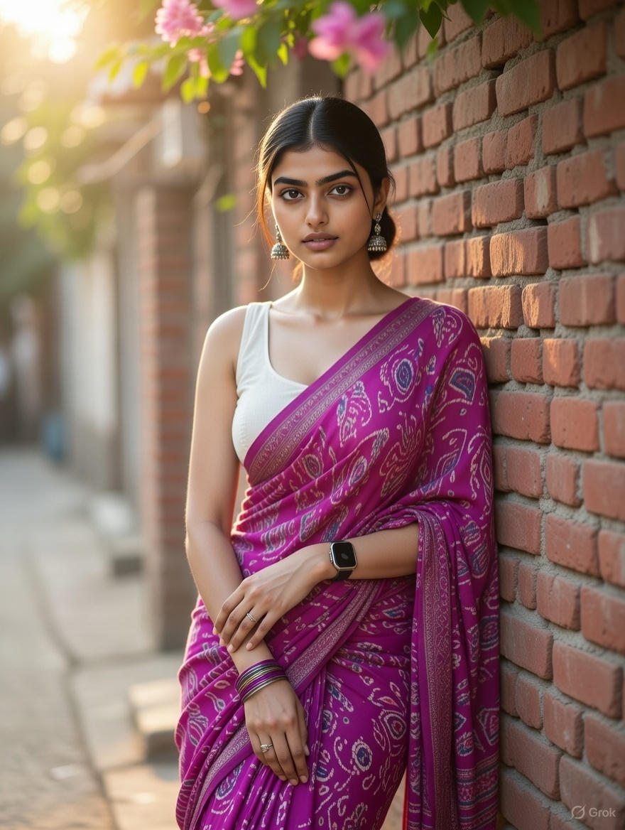 AI Prompt for Hyper-Realistic Saree Portrait Generation