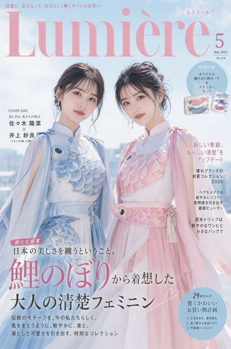 AI Prompt for Japanese Fashion Female Figure Fashion Cover Design