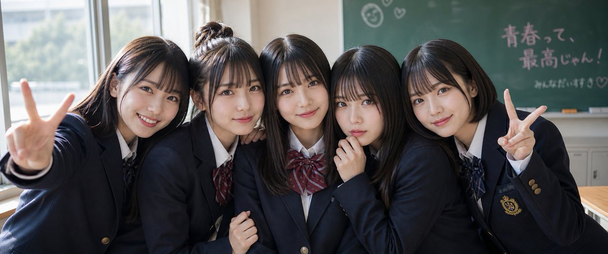 AI Prompt for Japanese Schoolgirl Group Wallpaper