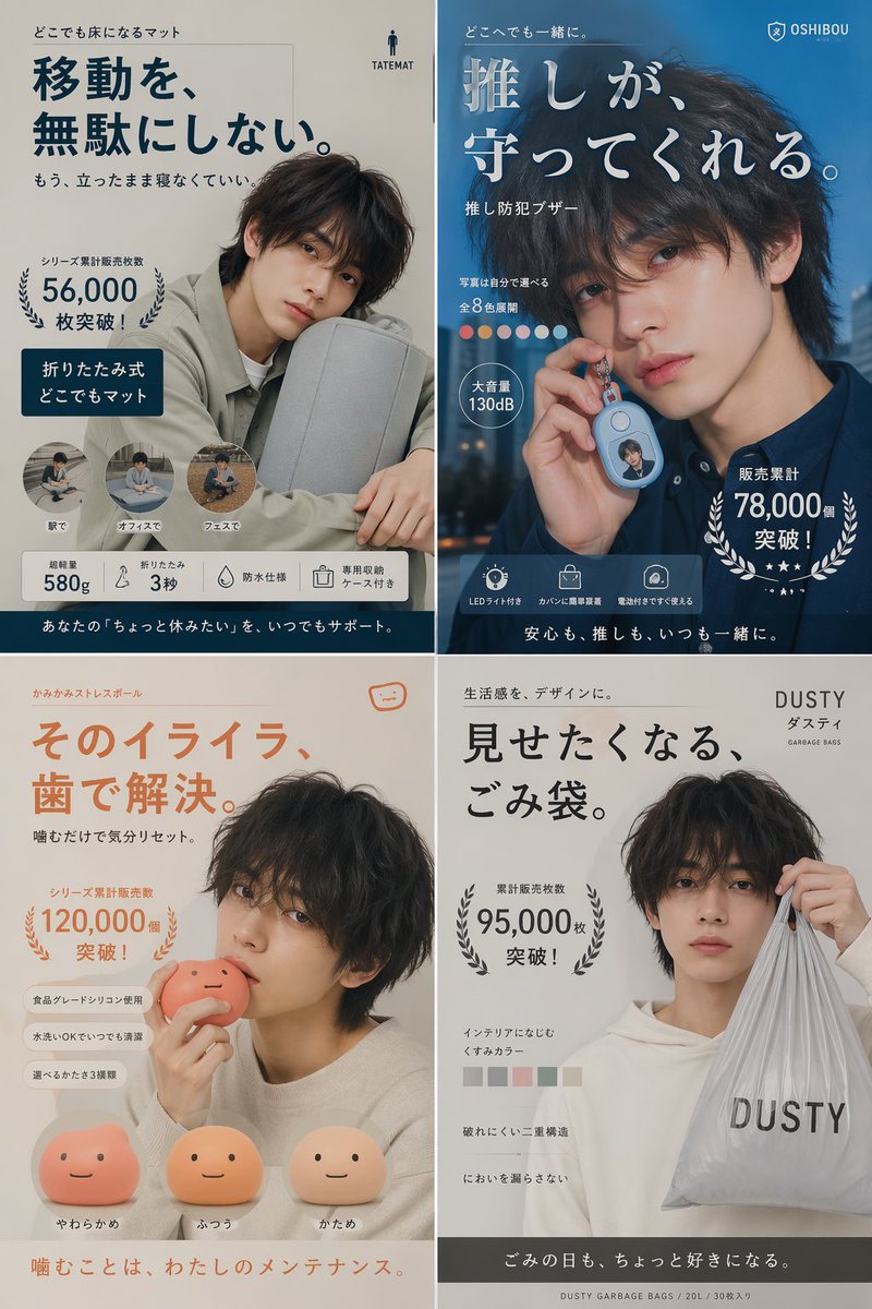 AI Prompt for Japanese Style Product Marketing Mockups with Handsome Model
