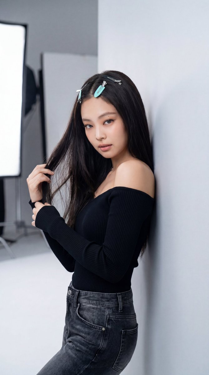 AI Prompt for Korean Studio Fashion Portrait with Softbox Lighting