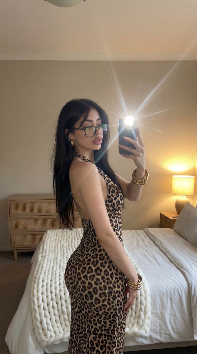AI Prompt for Leopard Print Dress Portrait