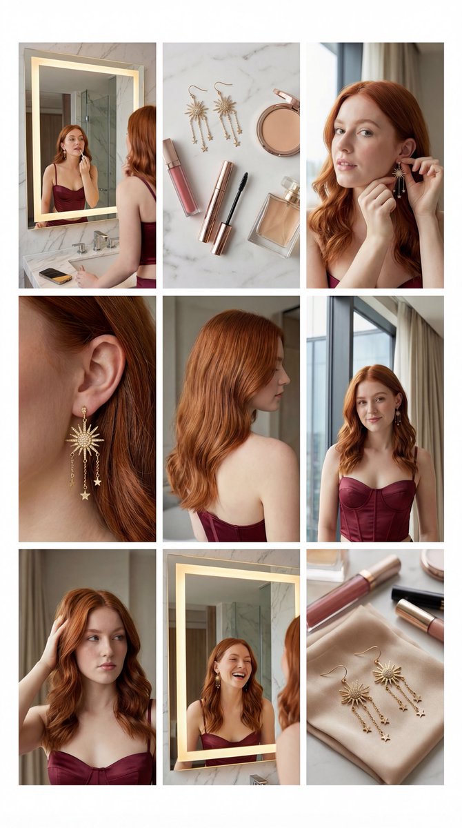 AI Prompt for Luxury Beauty and Fashion Collage with Vibrant Colors