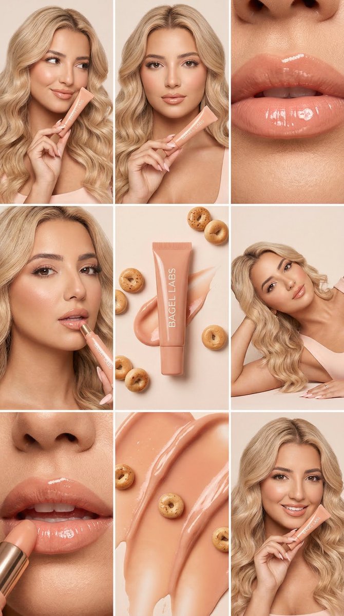 AI Prompt for Luxury Beauty Campaign 3x3 Grid