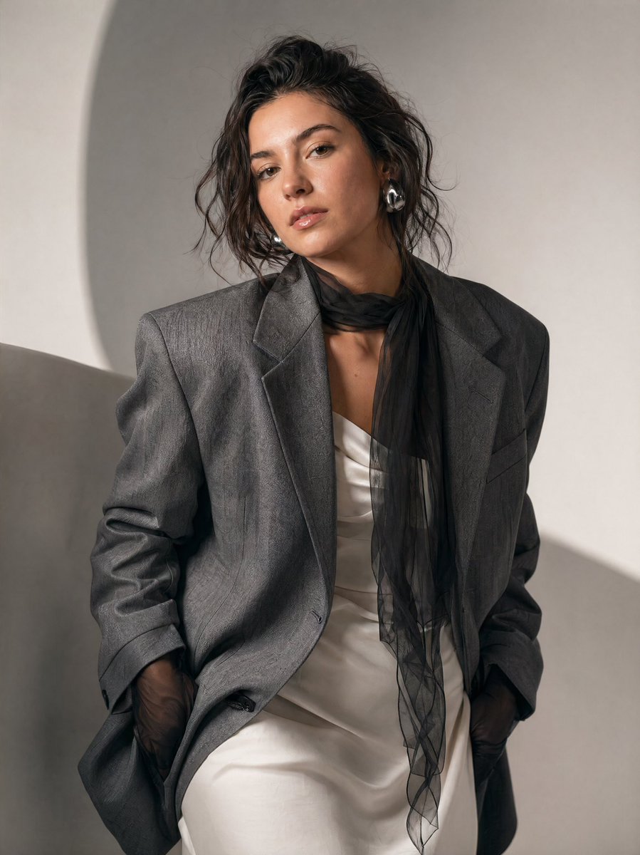 AI Prompt for Luxury Editorial Fashion Portrait in Minimalist Studio Setting