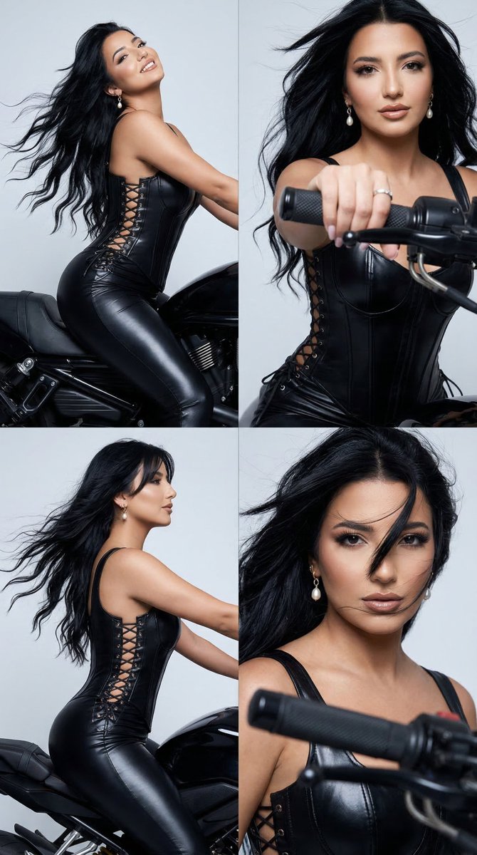 AI Prompt for Luxury Editorial Motorcycle Model in Black Latex