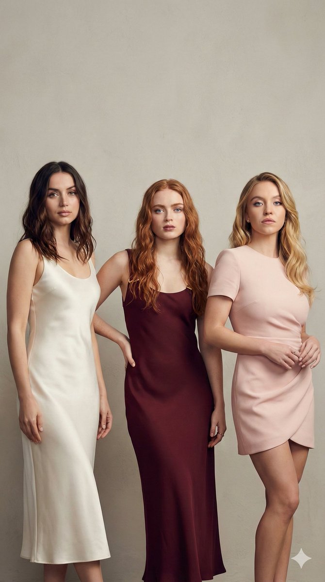 AI Prompt for Luxury Editorial Portrait of Three Actresses
