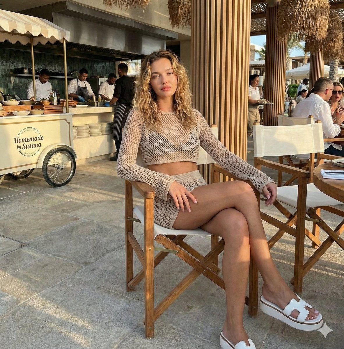 AI Prompt for Luxury Fashion Beach Editorial Portrait