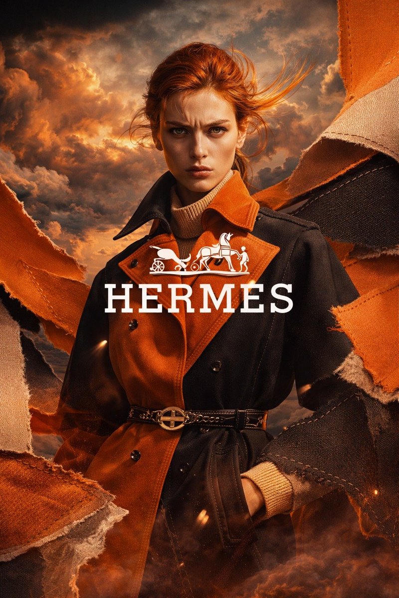 AI Prompt for Luxury Fashion Brand Poster with Model in Trench Coat