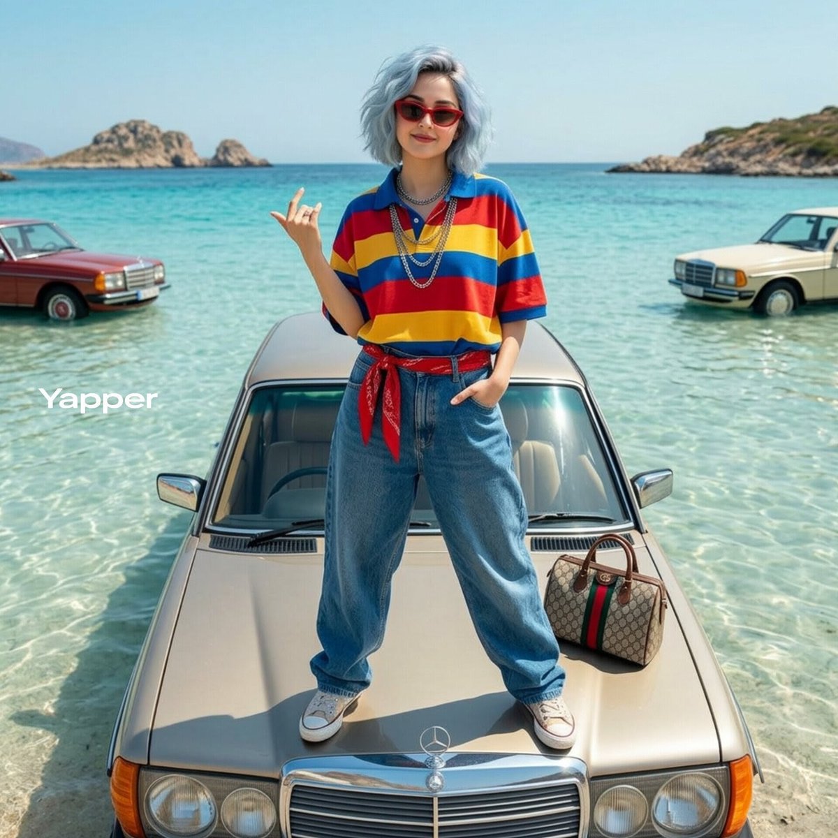 AI Prompt for Luxury Fashion Editorial Scene with Underwater Car