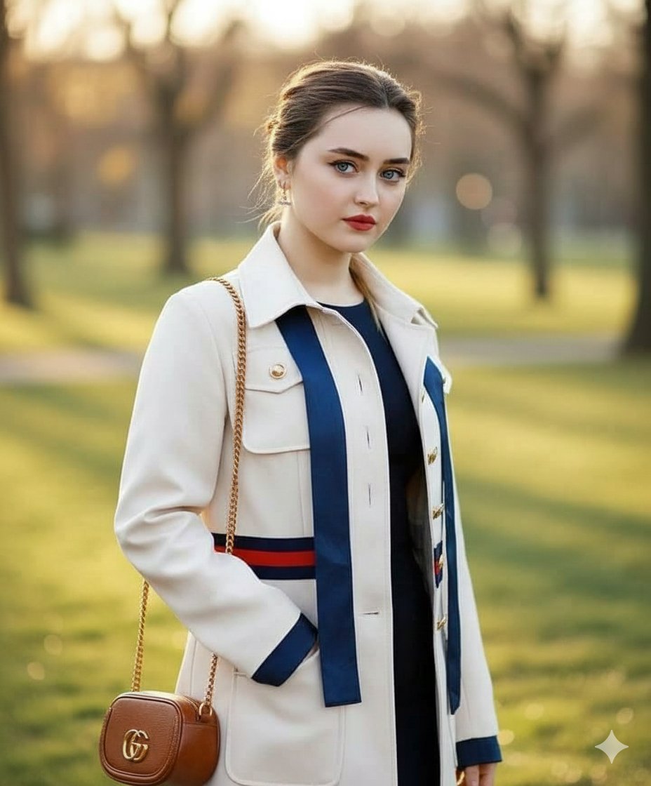 AI Prompt for Luxury Fashion Photography - Vogue Style Trench Coat Portrait