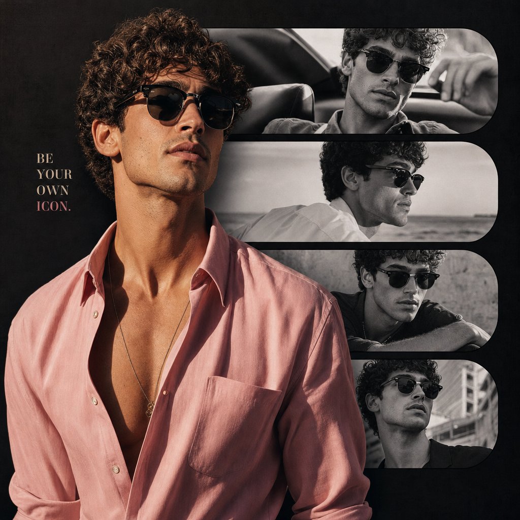 AI Prompt for Luxury Fashion Portrait Collage Poster
