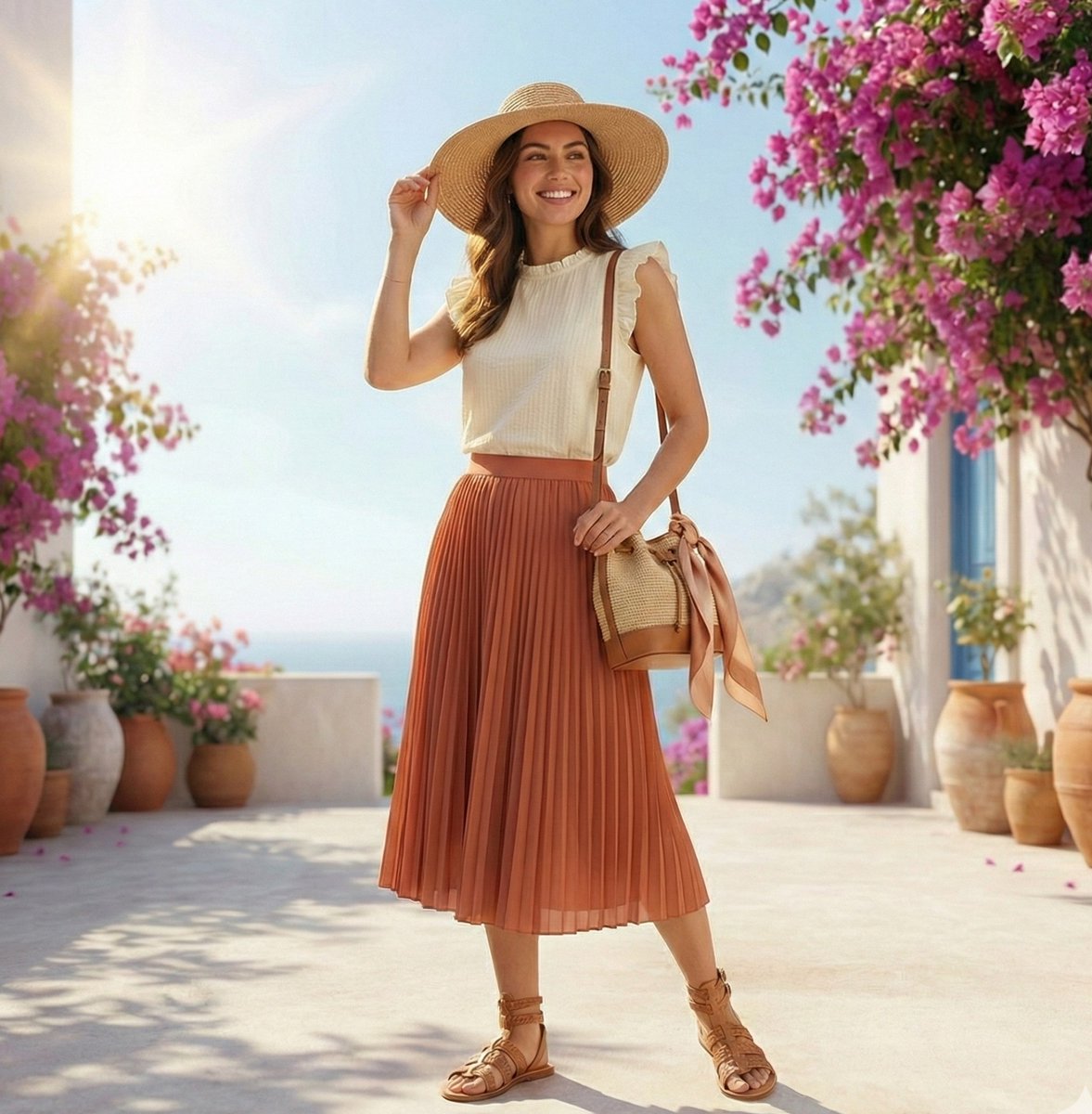 AI Prompt for Luxury Fashion Summer Outfit Illustration with Infographic Style