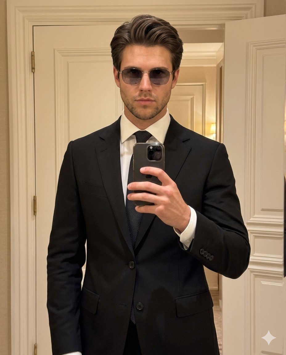 AI Prompt for Luxury Mirror Selfie Identity Reference Images
