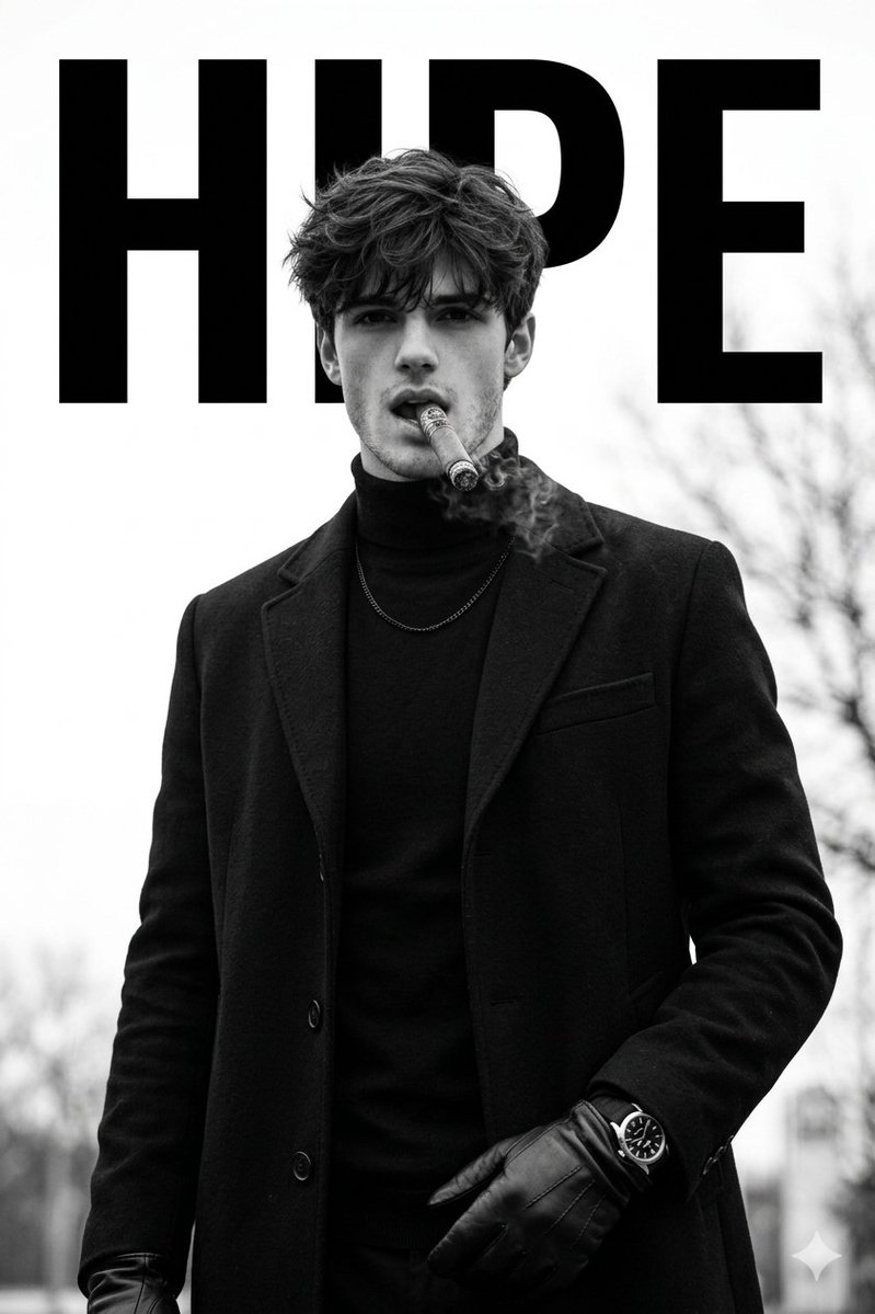 AI Prompt for Luxury Monochrome Male Fashion Portraits with a Cinematic Twist