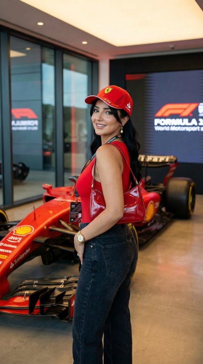 AI Prompt for Luxury Motorsport Editorial Portrait - Stylish Woman in Glamorous Paddock