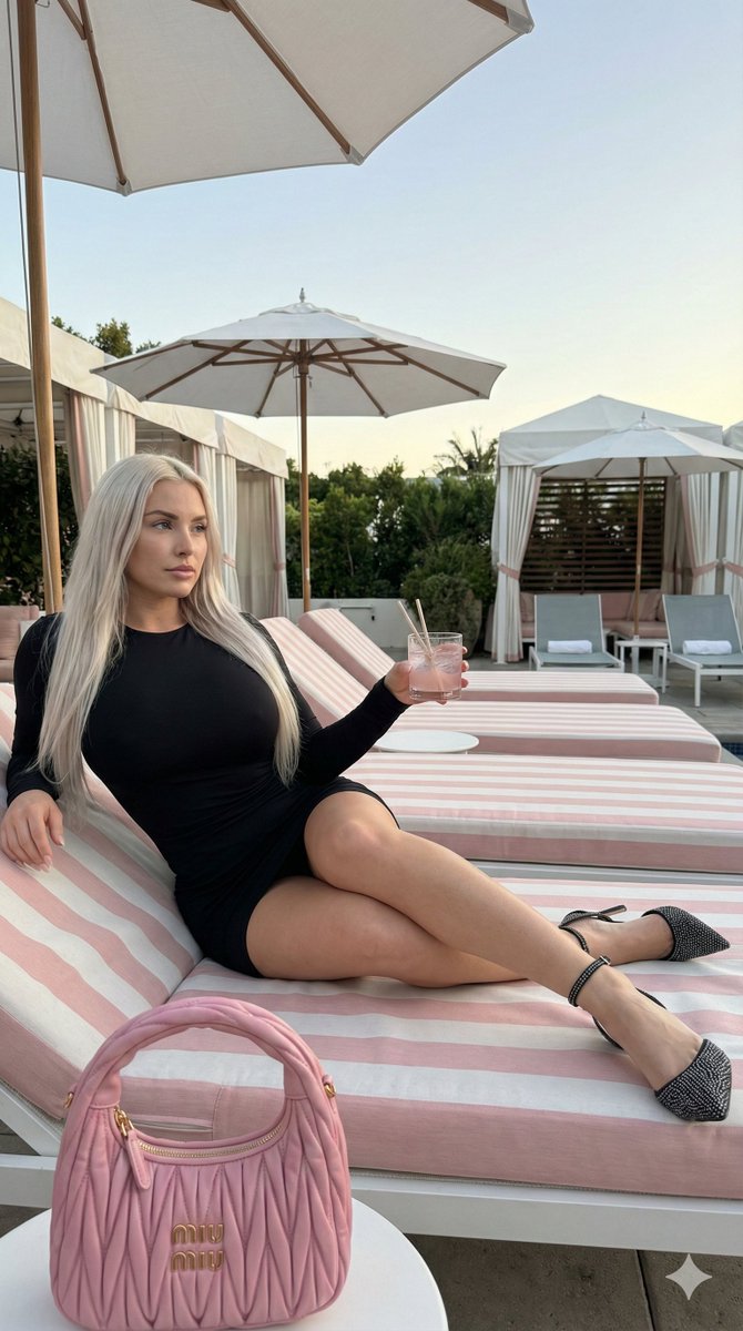AI Prompt for Luxury Poolside Portrait with Detailed JSON Structure