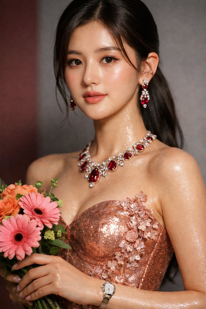 AI Prompt for Macro Portrait of Celebrity in Sequined Gown