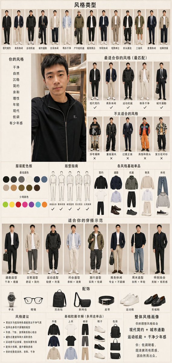 AI Prompt for Men's Fashion Infographic: Style Diagnosis and Wardrobe Advice