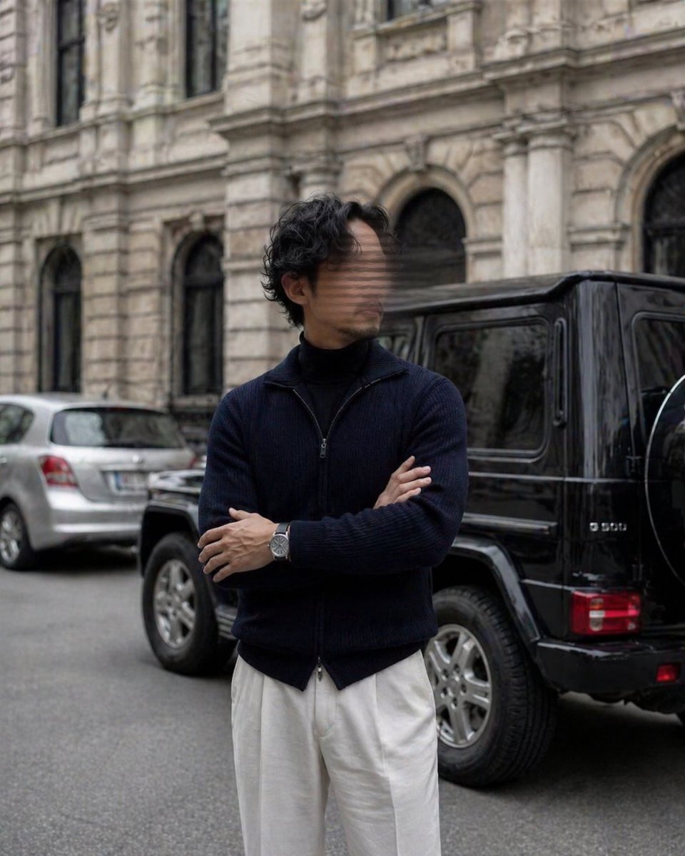 AI Prompt for Men's Luxury Fashion Editorial Portrait on City Street