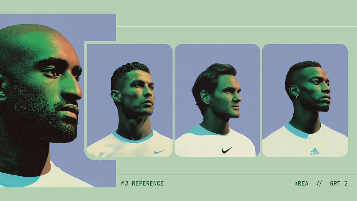 AI Prompt for Minimalist AI Fashion Comparison Board with Styled Male Portraits on Sportswear