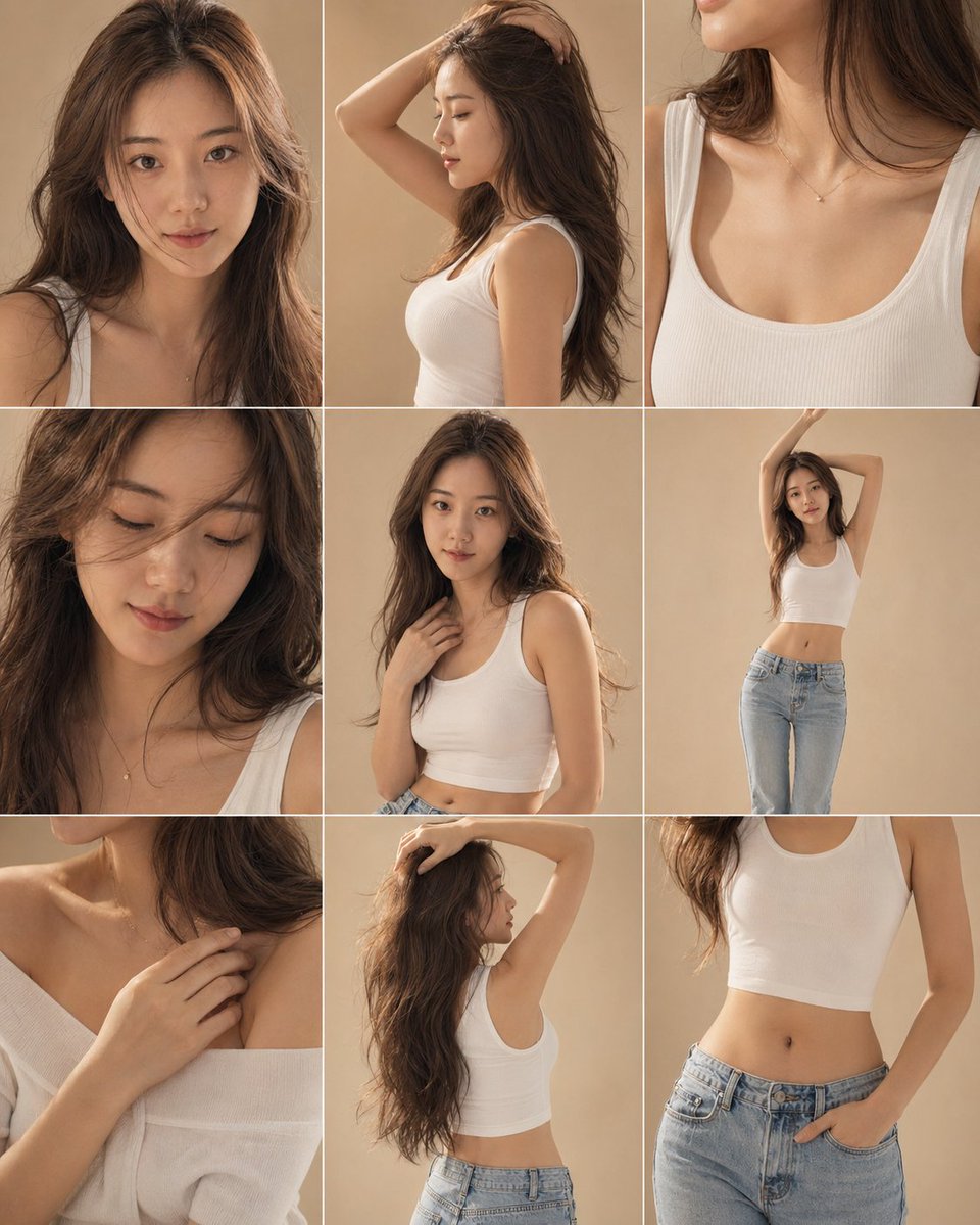 AI Prompt for Minimalist Fashion Editorial 3x3 Grid
