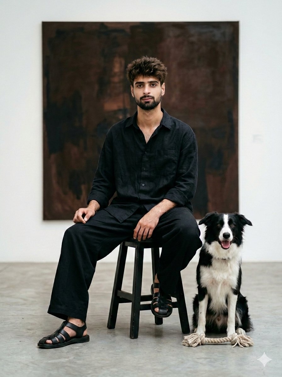AI Prompt for Minimalist Fashion Editorial Photography with Dog
