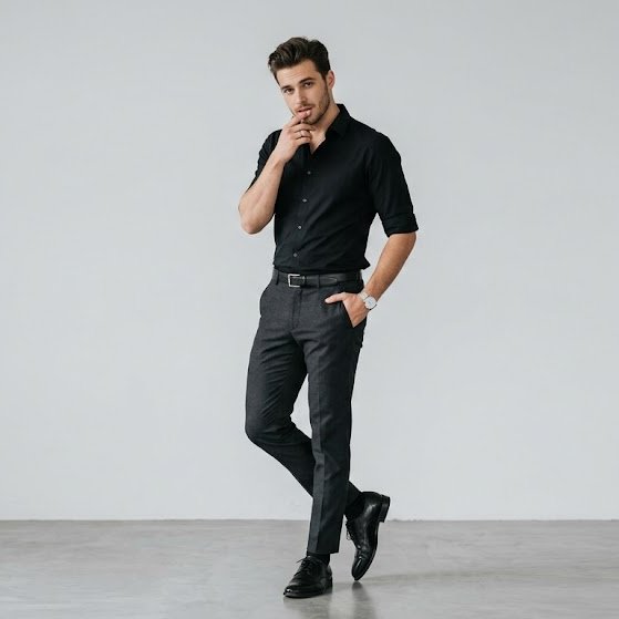 AI Prompt for Minimalist Fashion Portrait of a Young Man
