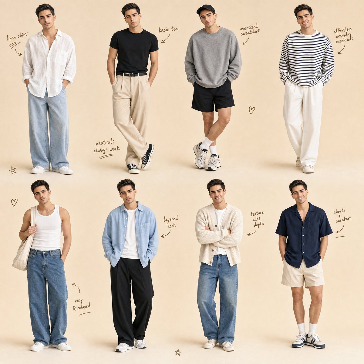AI Prompt for Minimalist Men's Fashion Collage Generation