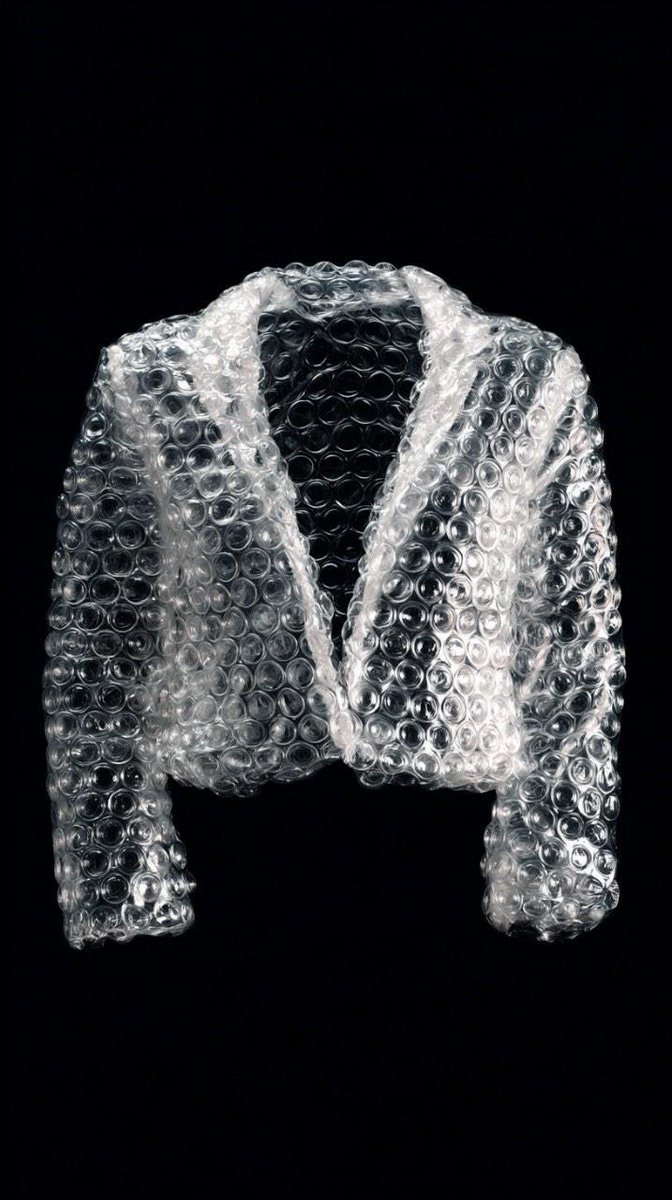 AI Prompt for Minimalist Transparent Bubble Wrap Fashion Editorial Studio Shot
