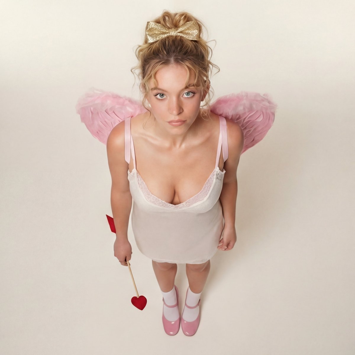 AI Prompt for Modern Ethereal Cupid Portrait - High-Key Pastel Studio Shoot